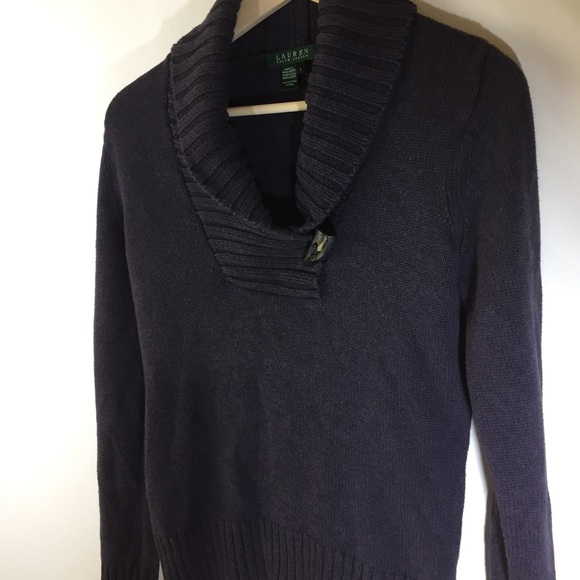 Ralph Lauren purple cowl neck sweater cotton small - Picture 3 of 5
